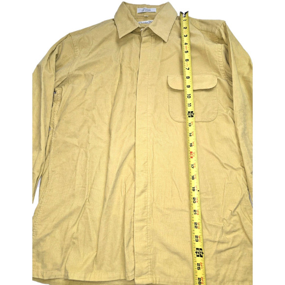 Christian Dior Chemises Butter Yellow Button Up Pocket Shirt Long Sleeve Medium - Picture 3 of 10